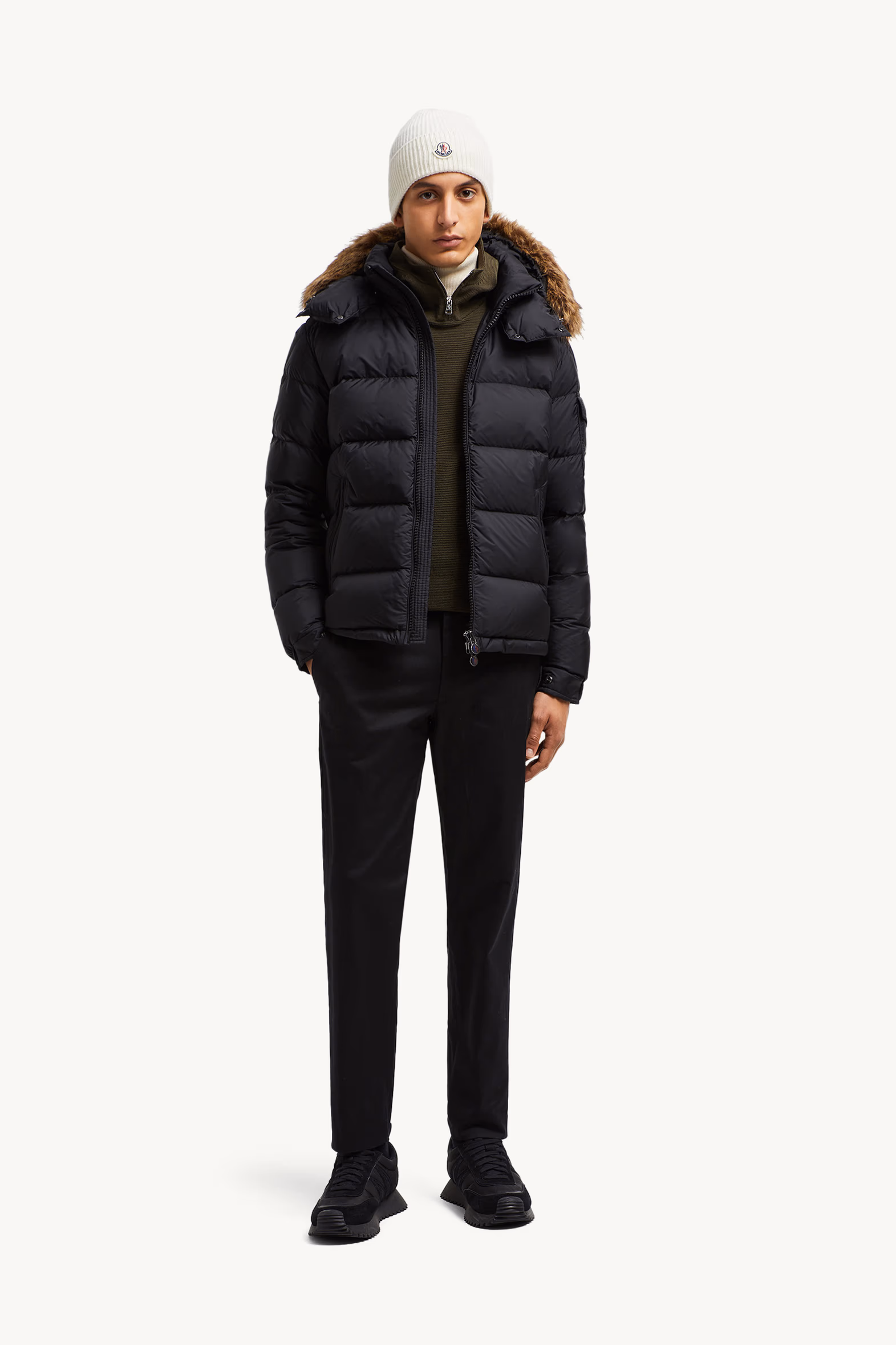 Mayaf Hooded Short Down Jacket Men Black Moncler 0